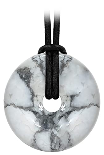 Kaltner Präsente Edelstein Halskette mit Anhänger/Magnesit/Lederband mit Donut Anhänger/Hochwertiger Edelsteinanhänger mit Lederkette/Ø Edelsteindonut 40 mm Kaltner Präsente Edelstein Halskette mit Anhänger/Magnesit/Lederband mit Donut Anhänger/Hochwertiger Edelsteinanhänger mit Lederkette/Ø Edelsteindonut 40 mm von Kaltner Präsente