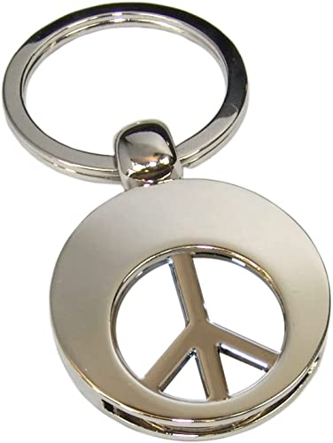 Kaltner Präsente Geschenkidee - Glücksbringer Schlüsselanhänger Anhänger mit Peace Symbol als Einkaufswagen Chip von Kaltner Präsente