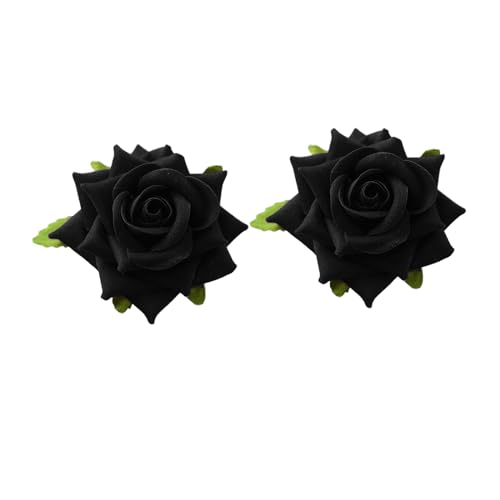 2 x Rosen-Haarspangen, Haarspangen für Damen, Blumen-Brosche, Blumen-Haarnadel, Rosen-Brosche, Brosche, Brosche, Anstecknadel, Rosen-Brosche für Frauen von Kalttoy