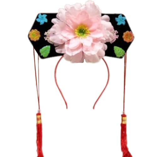 Chinesische Qitou-Stirnbänder, Bühnenprinzessin-Kopfbedeckung, Haarbänder, Konkubinen, Kopfschmuck, Haarreif, auffälliger Blumenkopfschmuck von Kalttoy
