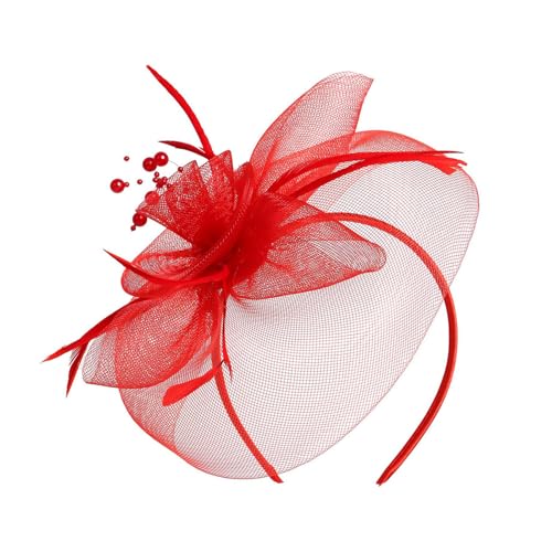 Haarreif für Damen, mit gefiederten Blumen, Haarstyling-Accessoire, Braut-Kopfbedeckung für Derby-Partys und Maskerade, Veranstaltungen, Derby-Events, Haarspange von Kalttoy