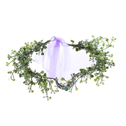 Haarreif mit natürlichen Blättern, verstellbar, ethnisch, für Hochzeit, Party, Braut, Haarschmuck, Barock-Stirnband, Hochzeit, Barock-Stirnbänder für Damen von Kalttoy