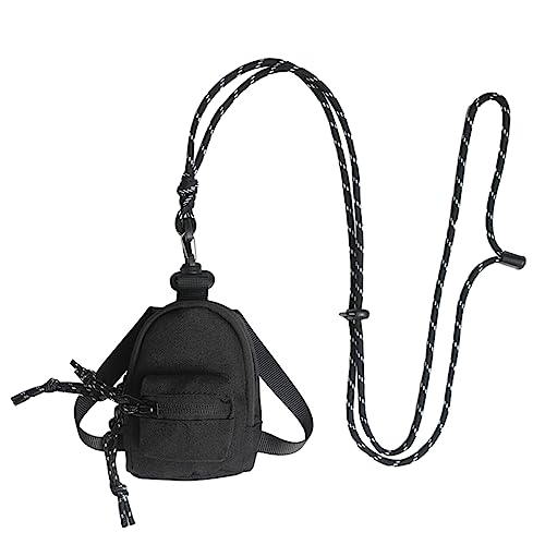 Kalttoy Mini-Umhängetasche mit Karabiner, leicht, kleine Reisebrieftasche, Schwarz von Kalttoy