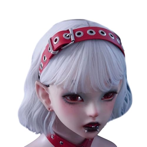 Kalttoy Unisex-Haarband mit Ösen, Punk, Nieten, PU-Haarband für Rockkonzerte, dunkle Kopfbedeckung, Unisex-Kleidung von Kalttoy