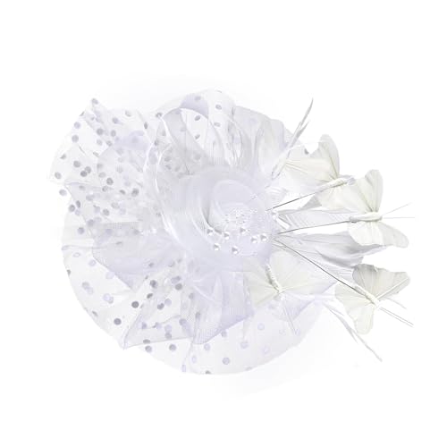 Modischer Fascinator für Hochzeit, Kopfschmuck mit Perlen, Schmetterling-Design, Kunstperlen, Haarspange für Braut, Styling, Brautschmuck, Schmetterlings-Haarspange von Kalttoy