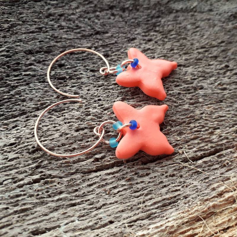 Schmetterling Ohrringe, Lachs Rosa Handgefertigte Polymer Clay Schmuck, Natur Geschenk Für Mama, Leichte Lustige Geschenke Schmetterling Ohrringe, Lachs Rosa Handgefertigte Polymer Clay Schmuck, Natur Geschenk Für Mama, Leichte Lustige Geschenke von KalungCreations
