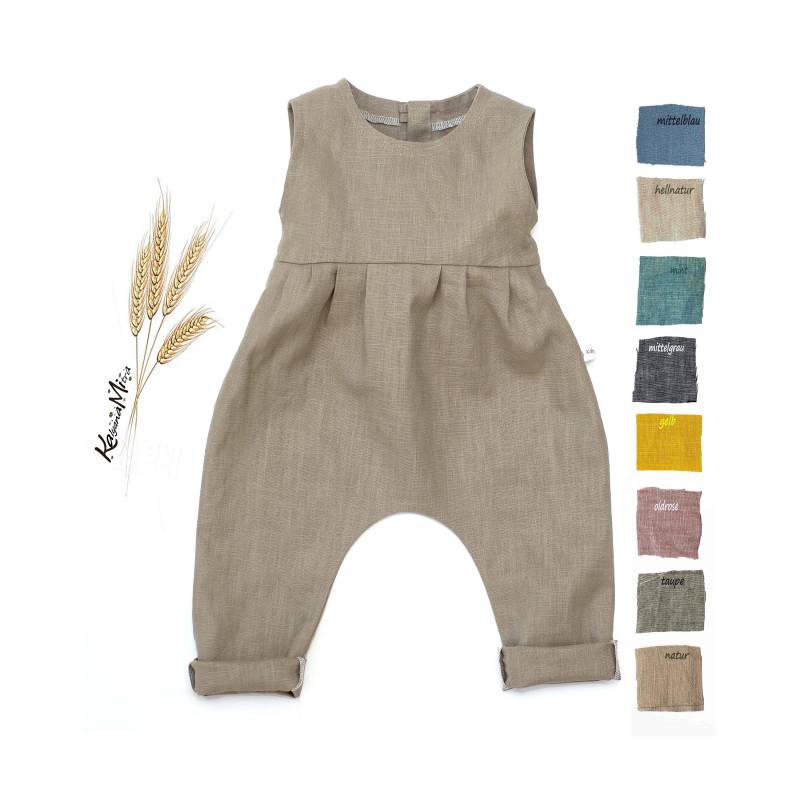 Farbwahl Romper Leinen Body Strampler Latzhose Overall Farbwahl Romper Leinen Body Strampler Latzhose Overall von Kalyana