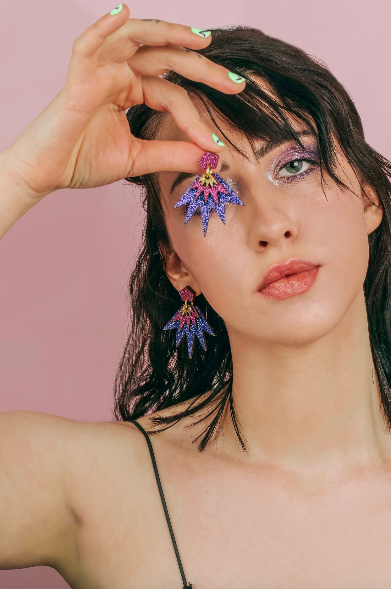 Bang Tropfen Ohrstecker - Lila, Magenta & Gold Bang Tropfen Ohrstecker - Lila, Magenta & Gold von KamCreates