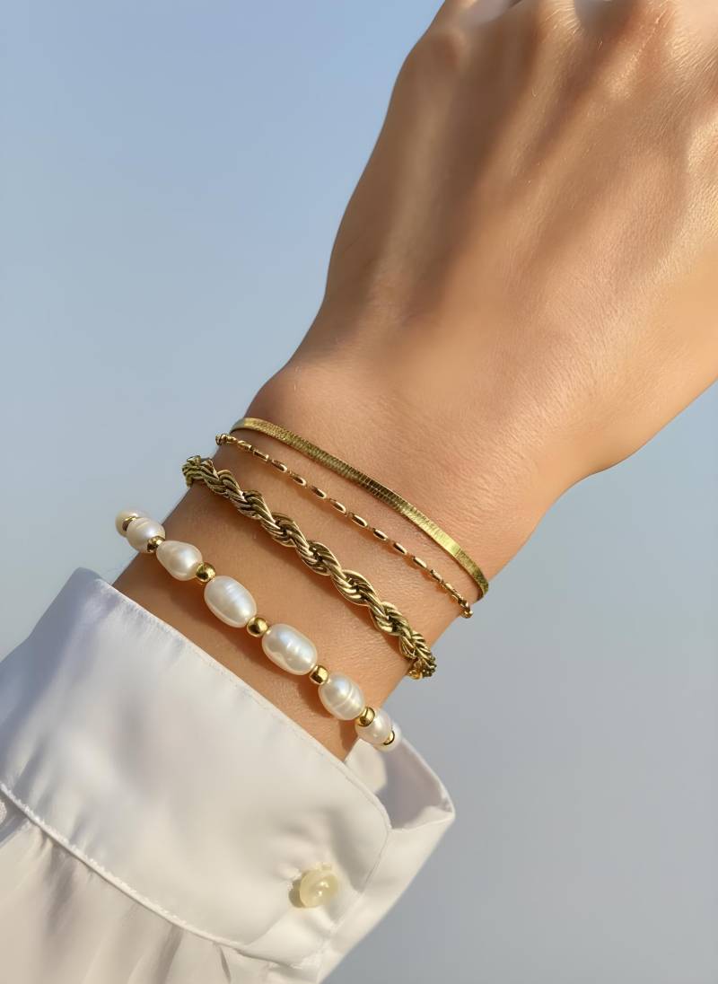 Wasserdicht 18K Gold 4 Mm Edelstahl Seilkette Armband, Schlichte Kordel Glieder Armband Wasserfest, Filigrane Geflochtene Schmuck Stapelbar Wasserdicht 18K Gold 4 Mm Edelstahl Seilkette Armband, Schlichte Kordel Glieder Armband Wasserfest, Filigrane Geflochtene Schmuck Stapelbar von KamakulaDE