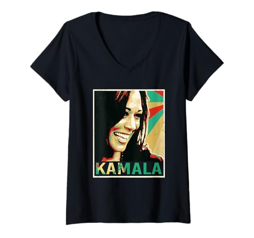Damen Kamala Harris 2024 Kamala für die Präsidentin T-Shirt mit V-Ausschnitt Damen Kamala Harris 2024 Kamala für die Präsidentin T-Shirt mit V-Ausschnitt von Kamala 2024 US Presidential Election
