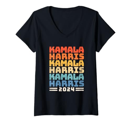 Damen Kamala Harris für Präsident 2024 Wahl T-Shirt mit V-Ausschnitt Damen Kamala Harris für Präsident 2024 Wahl T-Shirt mit V-Ausschnitt von Kamala Harris 2024 Democratic Party