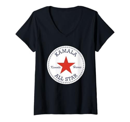 Damen Kamala Harris Converse Logo Wahlschuhe T-Shirt mit V-Ausschnitt Damen Kamala Harris Converse Logo Wahlschuhe T-Shirt mit V-Ausschnitt von Kamala Harris Converse Logo Election Supporter 202