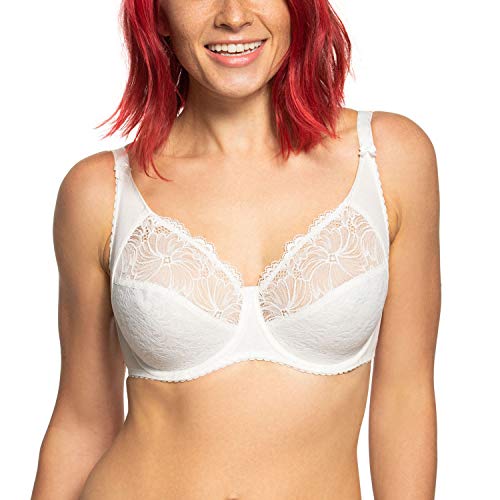 Gaia 534 Chantal Soft BH Damen Unterwäsche Spitze Regulierbar Top Qualität EU, Hellbeige,90D von Kamea