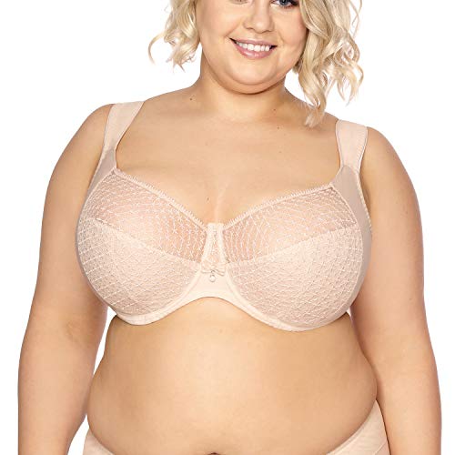 Gaia Damen BH Soft Schalen Netz Stickerei Unterwäsche S874M Samira Maxi, Beige,70L von Kamea