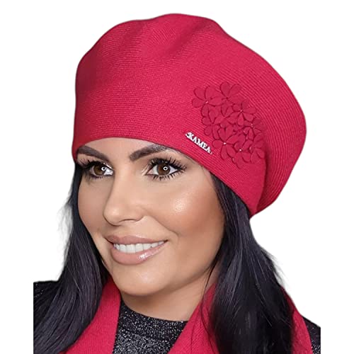 Kamea Elegante Damen-Barett Feba, Rot, Einheitsgröße von Kamea