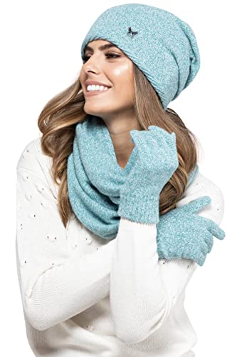 Kamea Winterset für Damen Anna 2-Teilig bestehend aus Loop-Schal und Wintermütze, Beanie, Damenschal als Winter-Schal, verschiedene Farbauswahl von Kamea