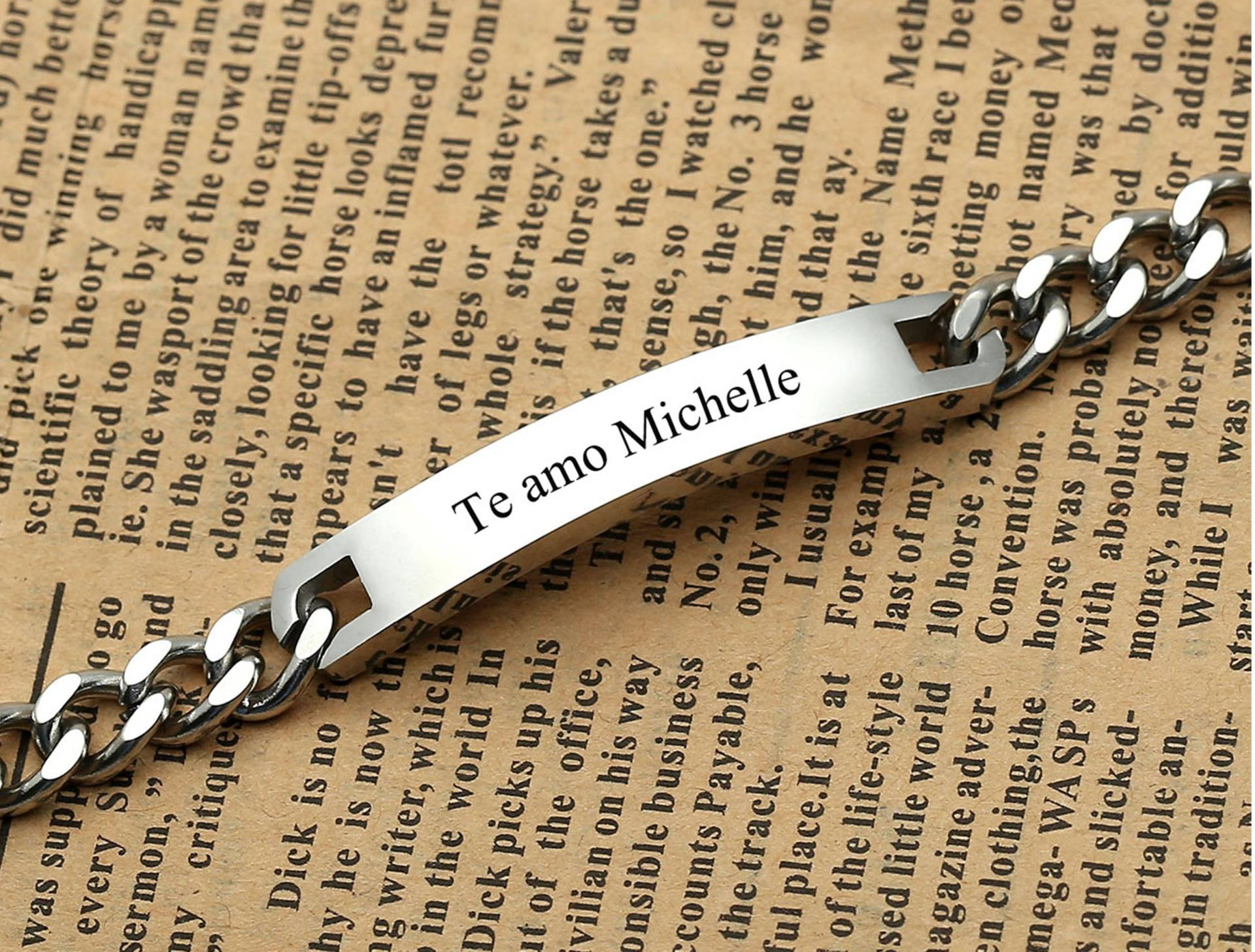 Personalisiertes Panzerarmband Aus Edelstahl - Armband Personalisiertes Panzerarmband Aus Edelstahl - Armband von Kamieatapple
