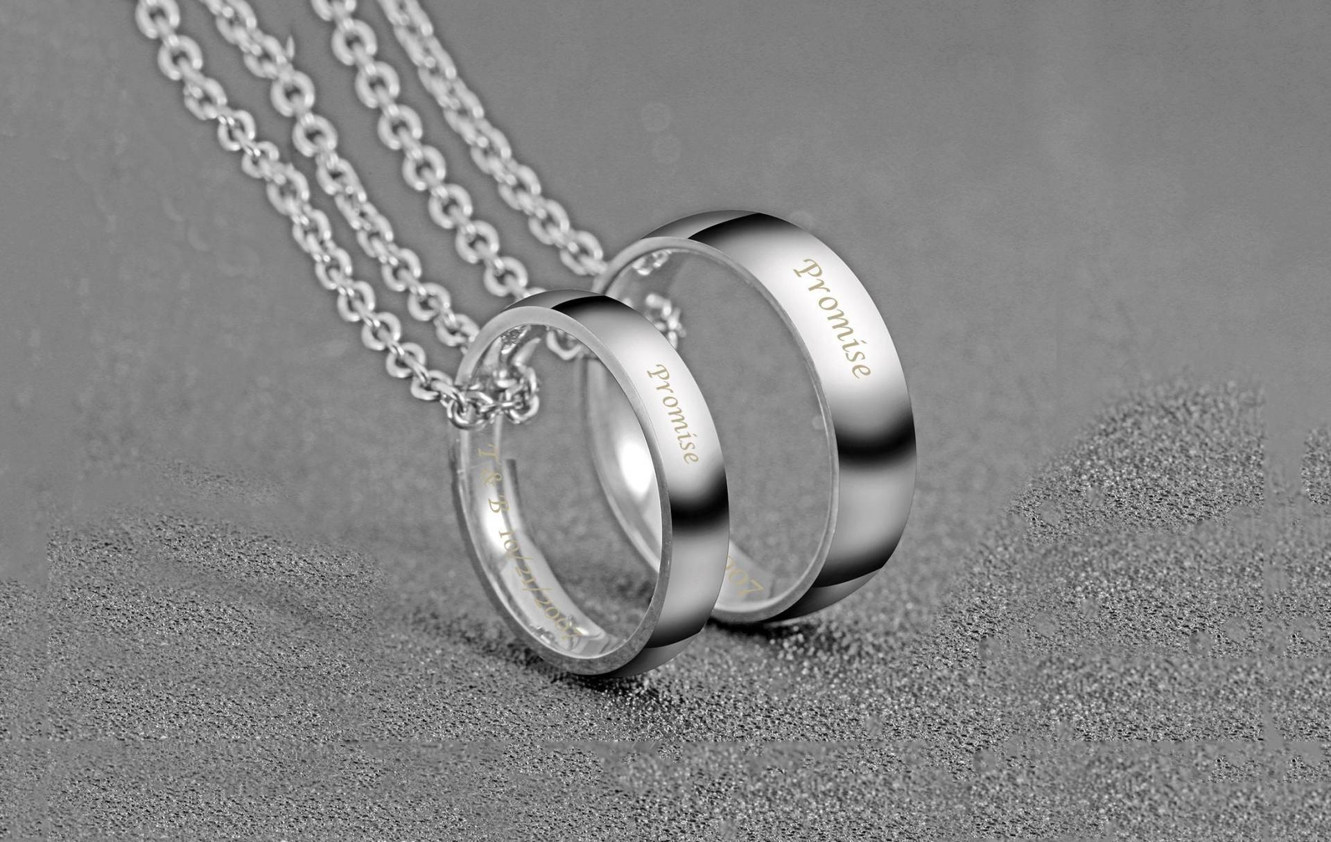 Personalisiertes Ring-Halsketten-Set Edelstahl Paar Halsketten Personalisiertes Ring-Halsketten-Set Edelstahl Paar Halsketten von Kamieatapple
