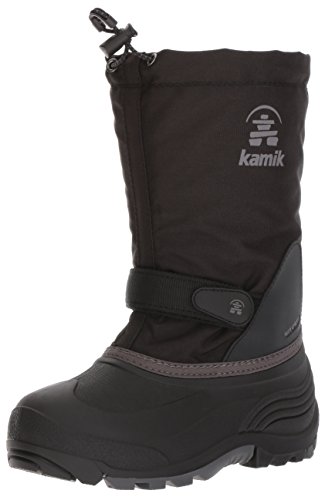 Kamik Girls' Waterbug5 Snow Boot, Black/Charcoal, 3 Medium US Little Kid von Kamik