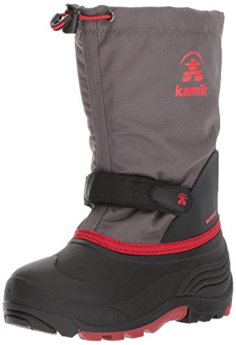 Kamik Girls' Waterbug5 Snow Boot, Charcoal/Red, 12 Medium US Little Kid von Kamik