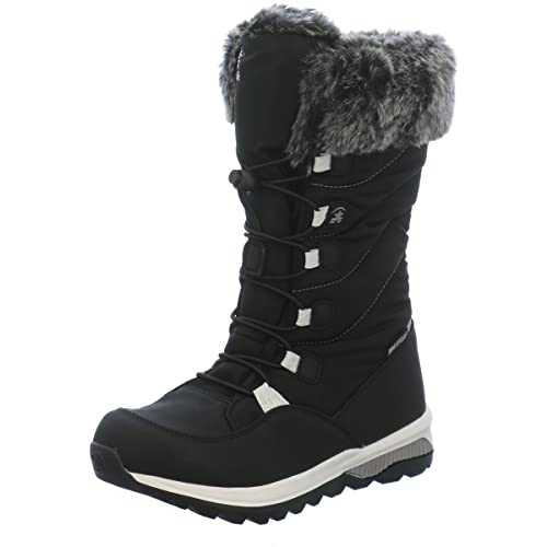 Kamik Jungen Mädchen Prairie Schneestiefel, Schwarz (Black White BKW), 30 EU von Kamik