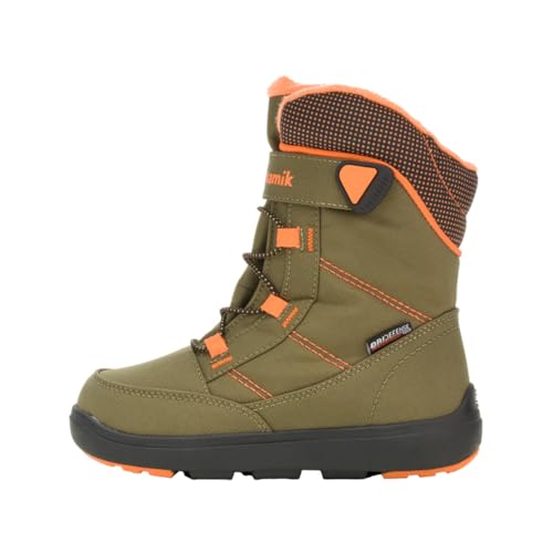 Kamik Jungen Unisex Kinder Stance2 Winterstiefel, Olive Orange Olo, 22 EU von Kamik