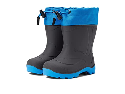 Kamik Kids Snobuster1 Grau - Wasserdichter isolierter Kinder Winter Gummistiefel, Größe EU 38 - Farbe Charcoal - Blue von Kamik