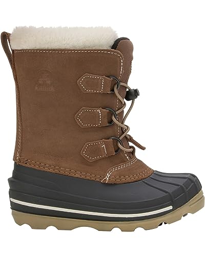 Kamik Kids Snowdash Braun - wasserdichte robuste Kinder Leder Winterstiefel, Größe EU 39 - Farbe Putty von Kamik