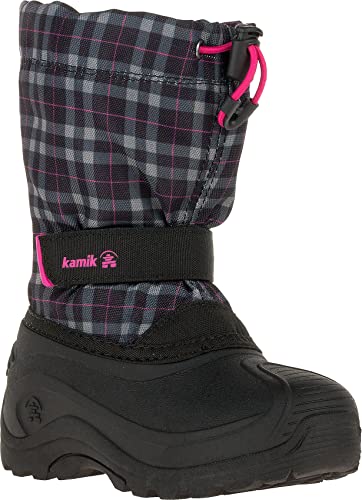 Kamik Unisex Kinder Finley Schneestiefel, Schwarz (Black Pink BPK), 25 EU von Kamik