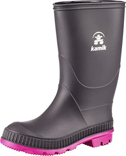 Kamik Mädchen Stomp Gummistiefel, Grau (Charcoal/Magenta Chm), 22 EU von Kamik