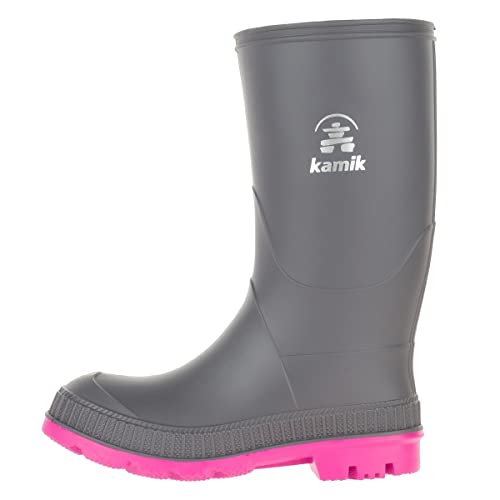 Kamik Mädchen Stomp Gummistiefel, Grau (Charcoal/Magenta Chm), 23 EU von Kamik