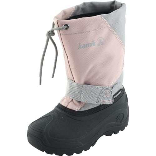 Kamik Snowfox 3 Kinder Schneestiefel - Wasserdichte Winterstiefel Warm Gefüttert - Jungen und Mädchen Stiefel - Perfekt für den Kinderfuß pink grey 32 EU von Kamik