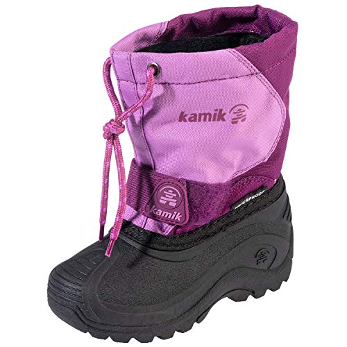 Kamik Snowfox Kinder Winterstiefel | Warm und Wasser abweisende Schneestiefel | Perfekt für den Kinderfuß | Jungen und Mädchen Stiefel Grape Orchidee 38 EU von Kamik