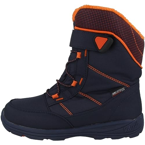 Kamik Unisex-Jungen Stance Winterstiefel, Blau (Navy & Flame NFL), 34 EU von Kamik