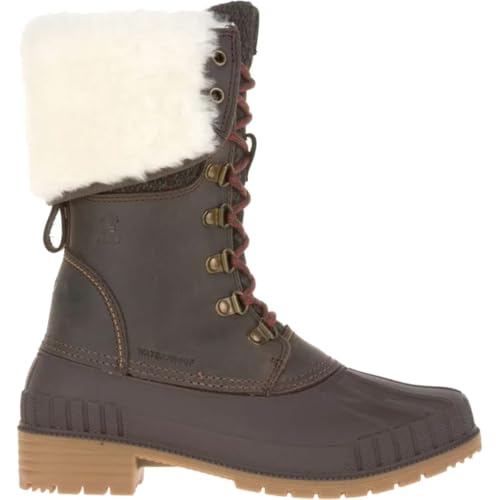 Kamik W Sienna F 2 Braun - Stylisher Warmer Damen Leder Winterstiefel, Größe EU 39 - Farbe Dark Brown von Kamik