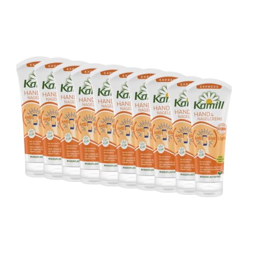 10er Pack Kamill Hand- & Nagelcreme EXPRESS (10 x 100ml) - pflegt & schützt die Hände vor schädlichem Blaulicht mit Anti Blue Light Filter, ohne Mikroplastik & tierische Inhaltsstoffe von Kamill