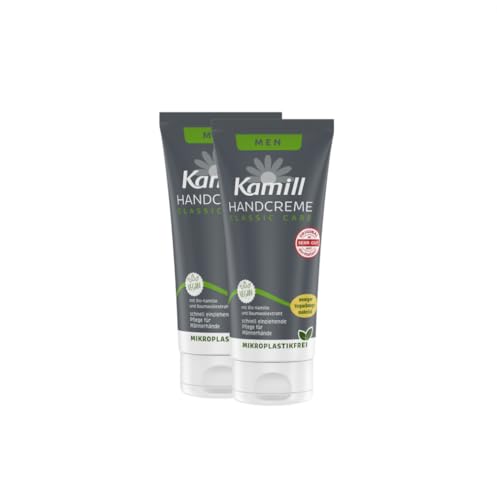 2er Pack Kamill Hand- & Nagelcreme MEN (2 x 75ml) - pflegt & schützt mit Bio-Kamille aus kontrolliert biologischem Anbau, Bisabolol und Baumwollextrakt speziell für Männerhaut von Kamill