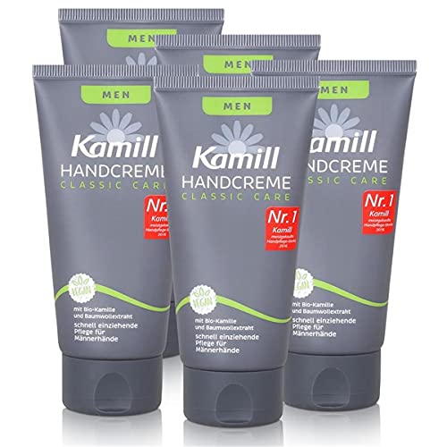 Kamill Handcreme MEN 5er Set (5x75ml) - pflegt und schützt mit Bio Kamille und Bisabolol für trockene und beanspruchte Männerhände von Kamill