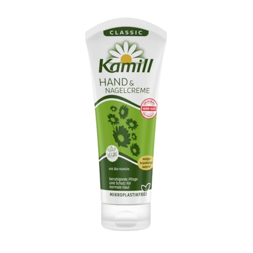 Kamill Hand- & Nagelcreme CLASSIC 100ml - beruhigt & schützt mit Bio-Kamille aus kontrolliert biologischem Anbau, mit veganen Inhaltsstoffen & ohne Mikroplastik von Kamill