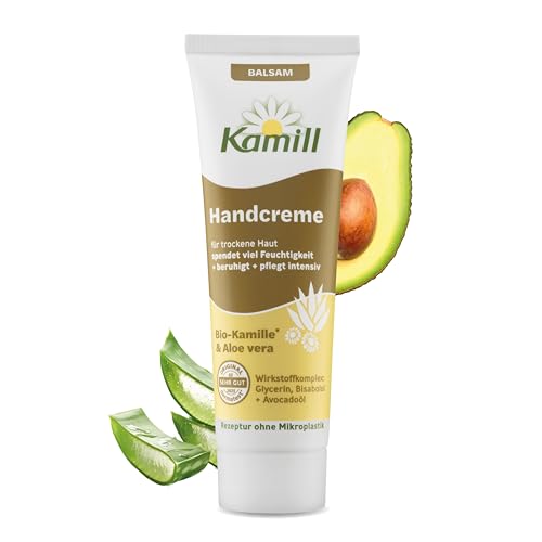 Kamill Handcreme Balsam 30ml – vegane Creme – Hand- & Nagelpflege mit Bio- Kamille und Avocadoöl in Reisegröße – beruhigend, reparierend & feuchtigkeitsspendend von Kamill