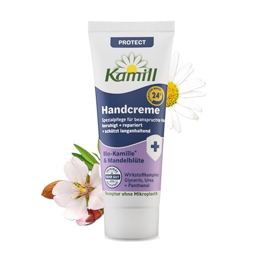 Kamill Handcreme Protect 20ml – vegane Creme – Hand- & Nagelpflege mit Bio-Kamille und Mandelblüte in Reisegröße – beruhigend, reparierend & schützend von Kamill