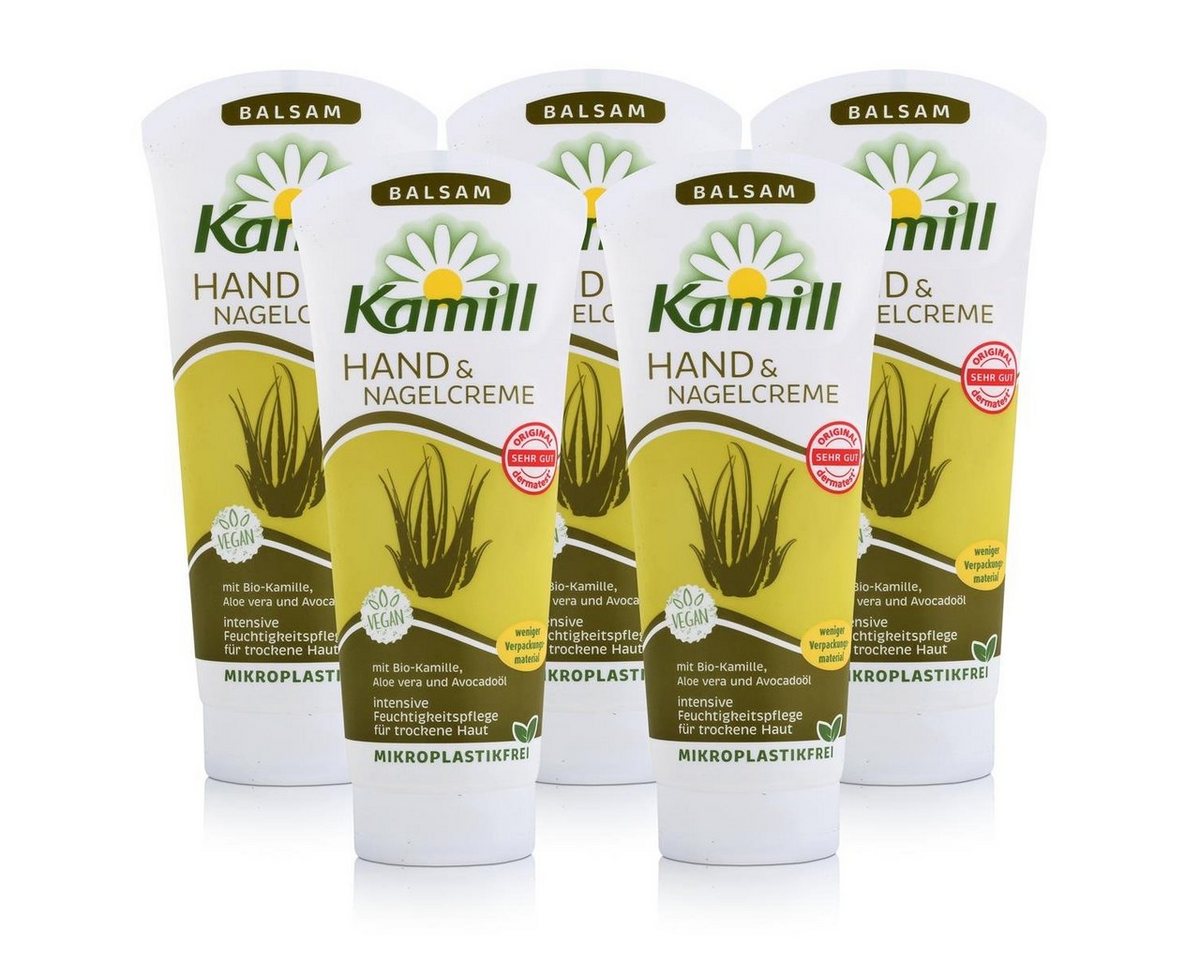 Kamill Hautcreme Kamill Hand & Nagelcreme Balsam 100ml - Handcreme Kamillenextrakt (5er von Kamill