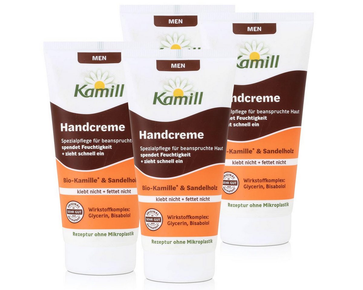 Kamill Hautcreme Kamill Men Handcreme Bio-Kamille & Sandelholz 75ml (4er Pack) von Kamill