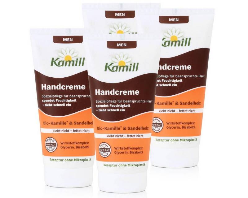 Kamill Hautcreme Kamill Men Handcreme Bio-Kamille & Sandelholz 75ml (4er Pack) von Kamill