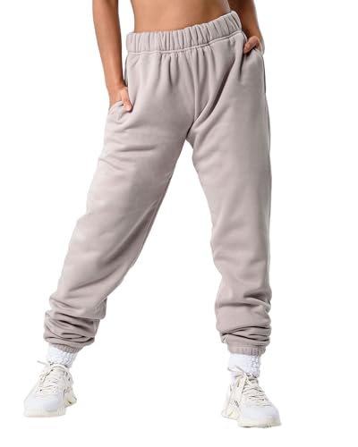 Kamo Fitness CozyTec Jogginghose mit hoher Taille für Damen, Baggy: Bequeme Loungehose mit Taschen aus weichem, dickem Fleece, Schweinswal, M von Kamo Fitness