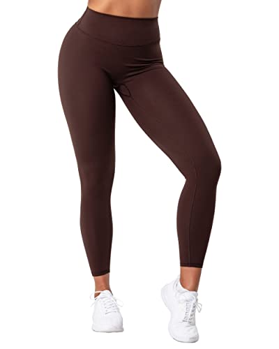 Kamo Fitness Serenity Leggings ohne Vordernaht, 63,5 cm Schrittlänge, Yogahose, hohe Taille, weiche Workout-Strumpfhose, Java Braun, S von Kamo Fitness