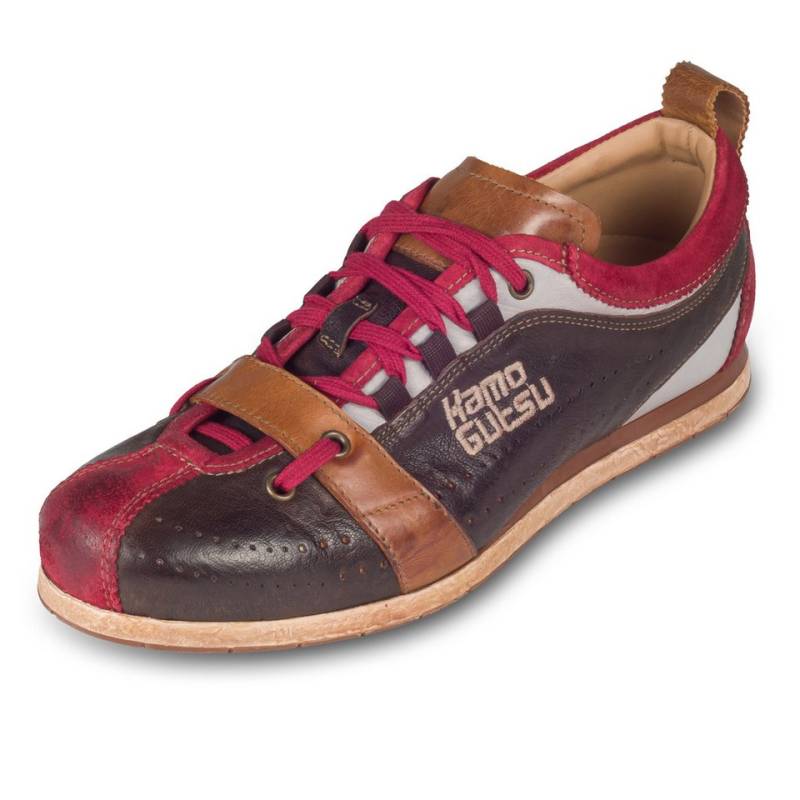Kamo-Gutsu Herren Sneaker Leder braun/rot (TIFO-017 sangue + tdm, stone washed) Sneaker Handgefertigt in Italien von Kamo-Gutsu