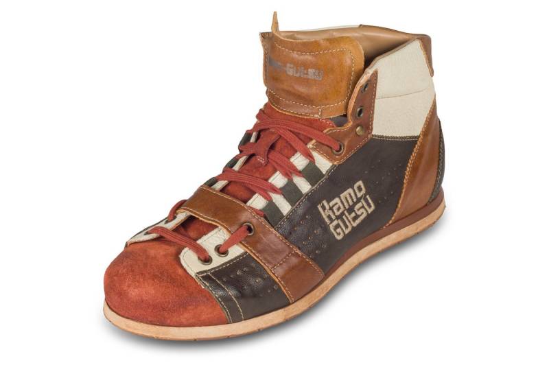 Kamo-Gutsu Herren Sneaker Stiefel Leder grünbraun/orange (TIFO-105 mattone wood) Sneaker Handgefertigt in Italien von Kamo-Gutsu