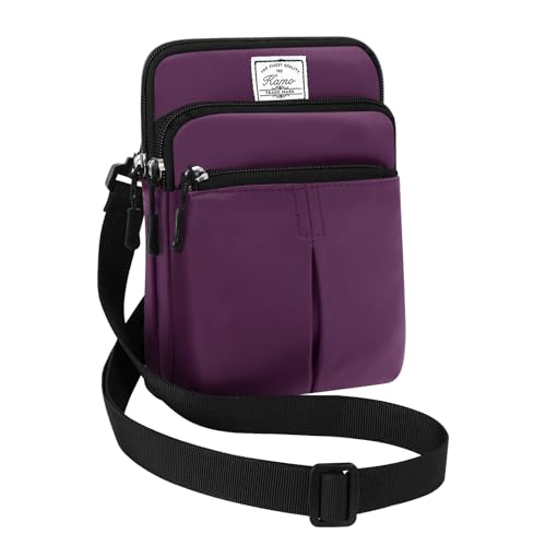 KAMO Multifunktionale Handytasche, eine Schultertasche, Handy-Hüfttasche, diagonale Kreuztasche, Dunkles Violett, Einheitsgröße, Kompakt von Kamo
