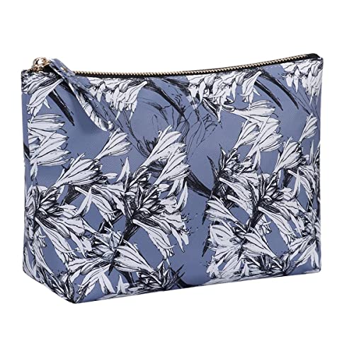 Kamo Make-up-Taschen – Kosmetiktasche für Frauen mit Reißverschluss, Reise-Kosmetik-Organizer, Reisetaschen für Toilettenartikel, Federmäppchen, A-Grau- Blume, Einheitsgröße von Kamo